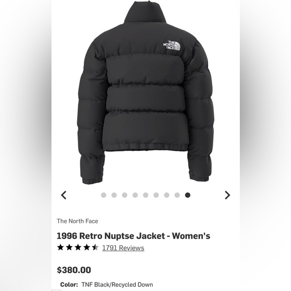 The North Face Women’s 1996 Retro Nuptse 700-Fill Down Puffer Jacket – Black – S - Picture 9 of 15